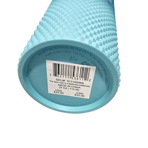 Starbucks 2023 Gradient Blue Studded Bling Ombrรฉ Venti 24oz Cold Cup Tumbler - Picture 4 of 6